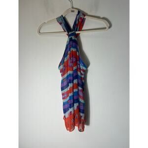 Joy Joy Multicolor Stripe Pattern Halter Top Sz S